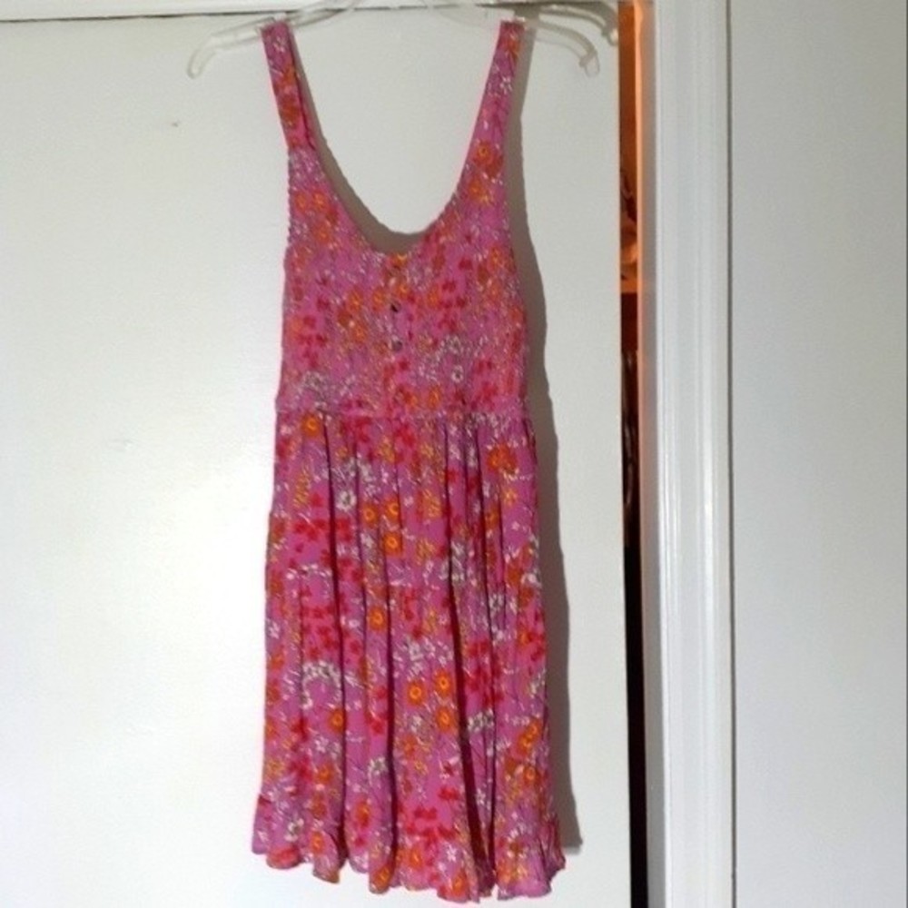 Japna pink floral tiered mini dress m new nwt miniprint